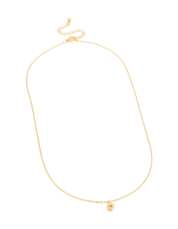 Waterproof Gold Plated Stainless Steel Mini Bubble Letter O Necklace