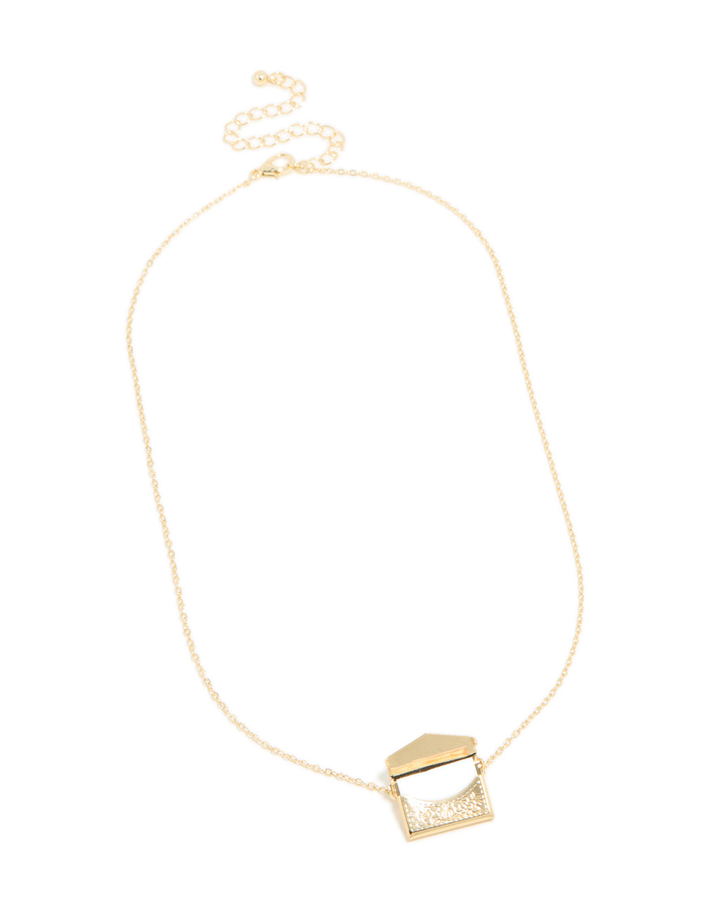 Gold Plated Envelope Message Necklace