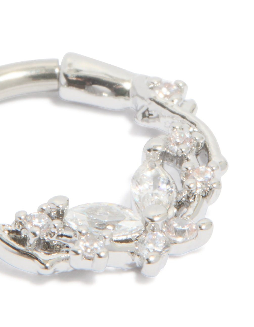 Titanium Diamante Detail Clicker Ring