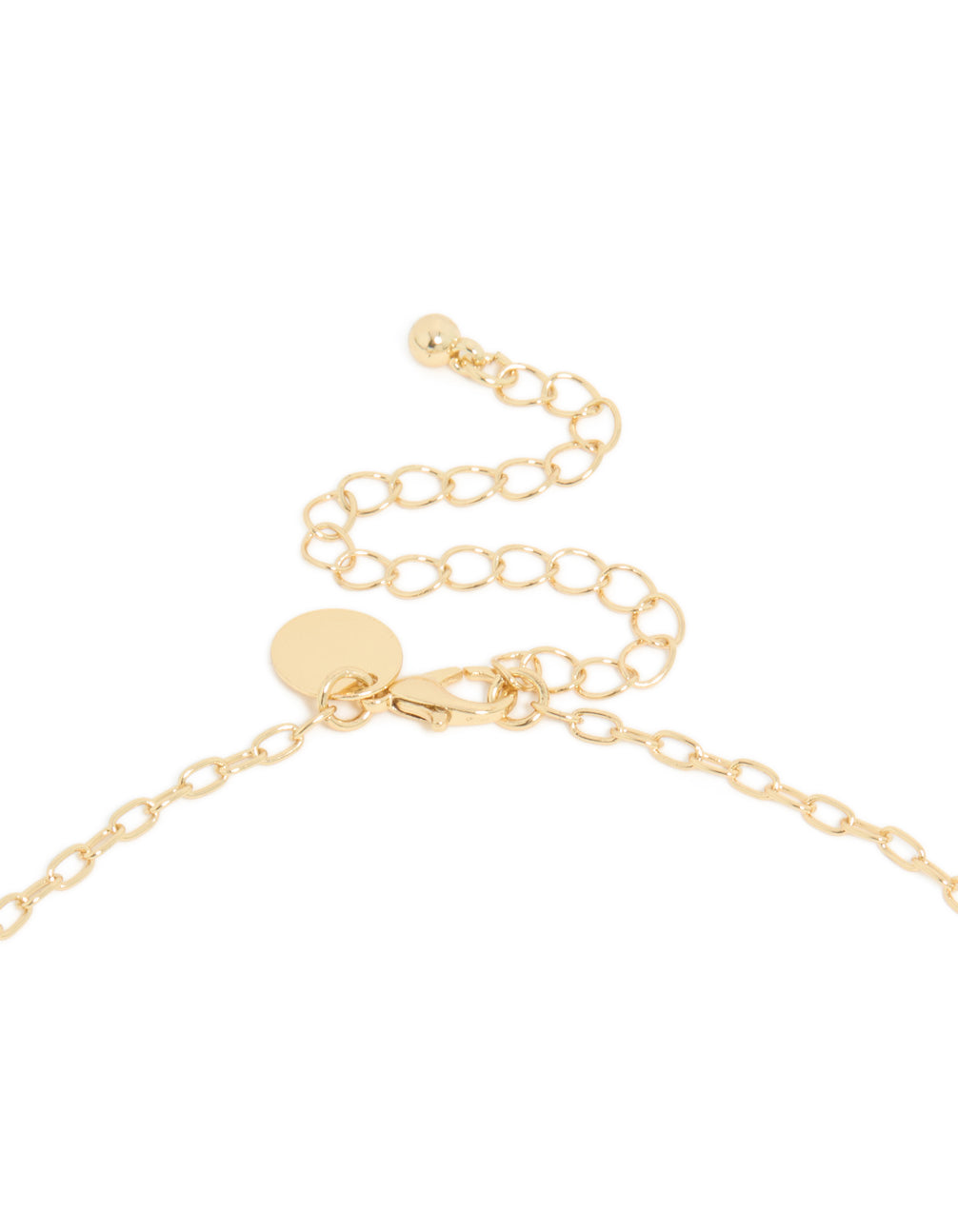Gold Plated Black Beaded & Cross Lariat Necklace