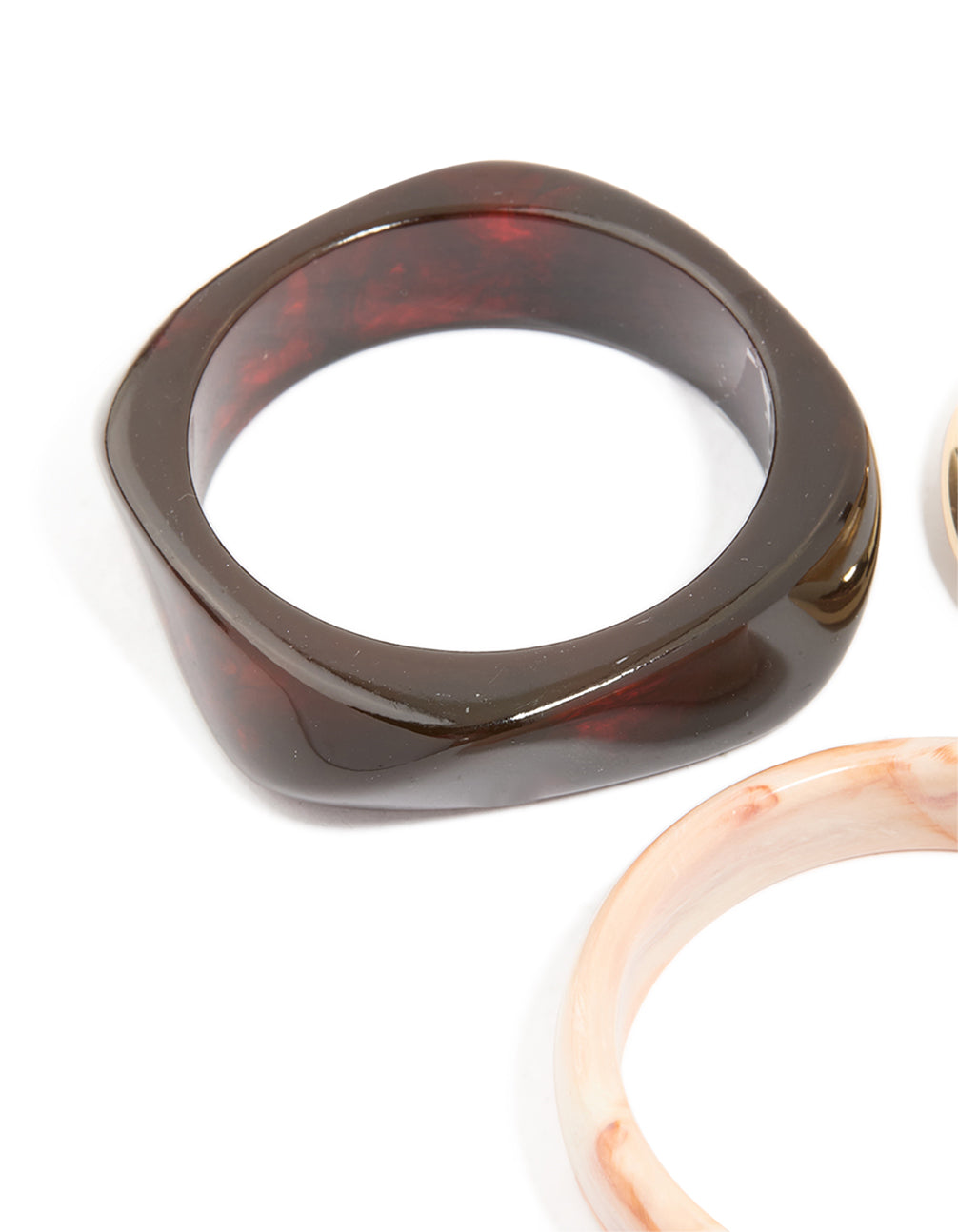 Gold & Resin Bangles 3-Pack