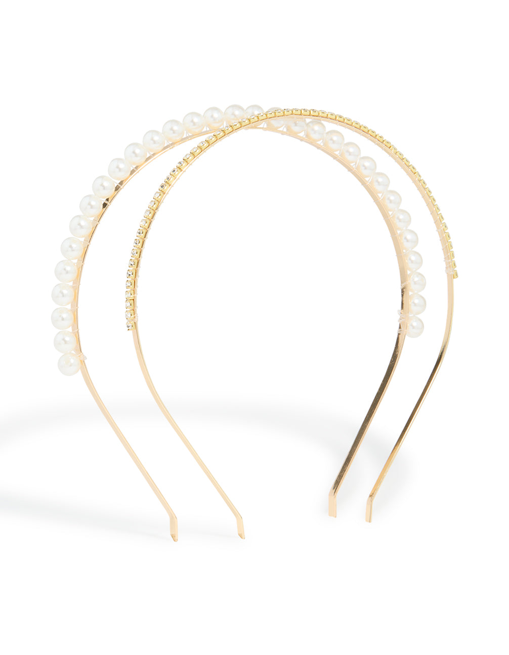 Gold Shiny & Pearl Headbands 2-Pack