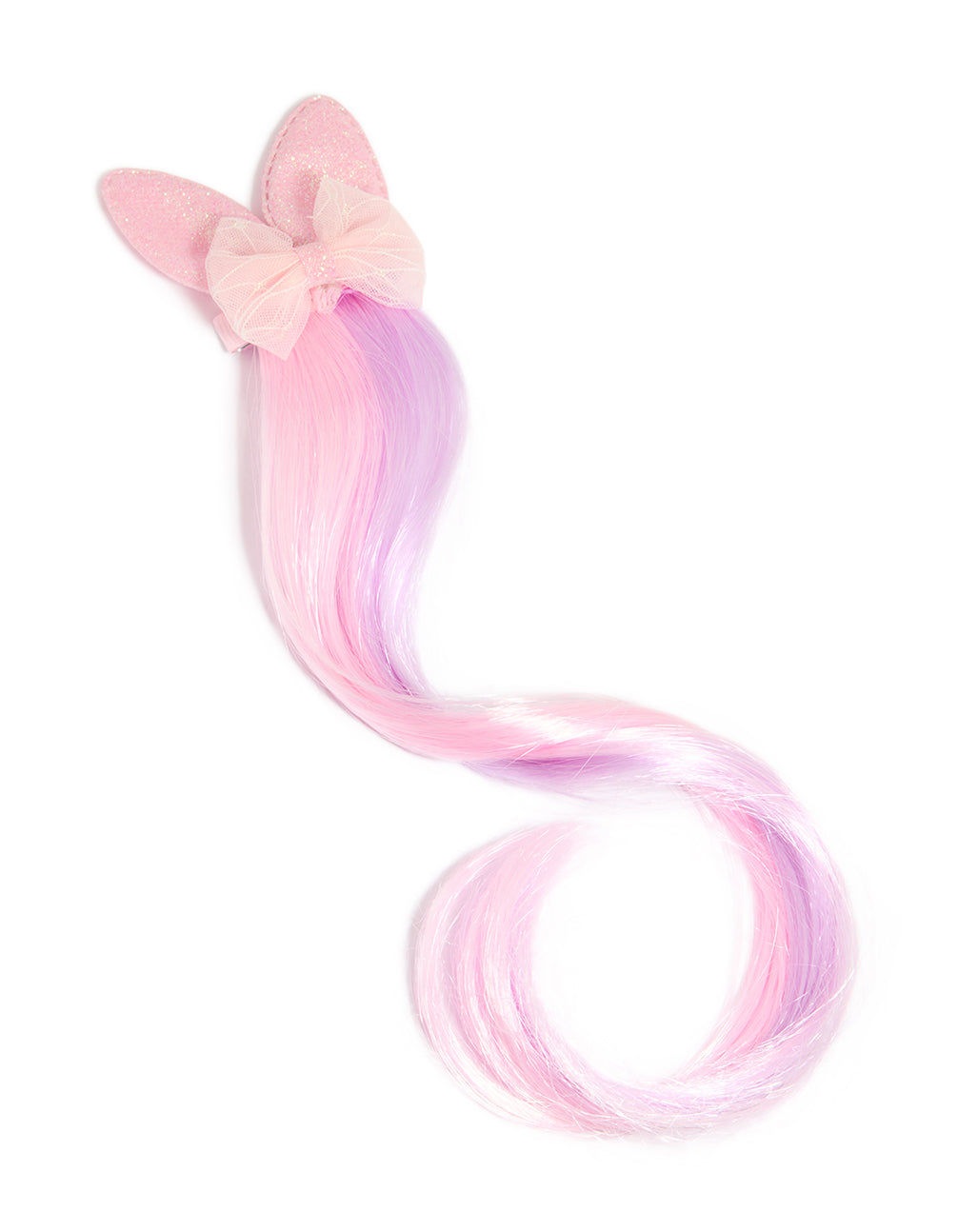 Kids Pastel Faux Hair & Bunny Bow Hair Clip