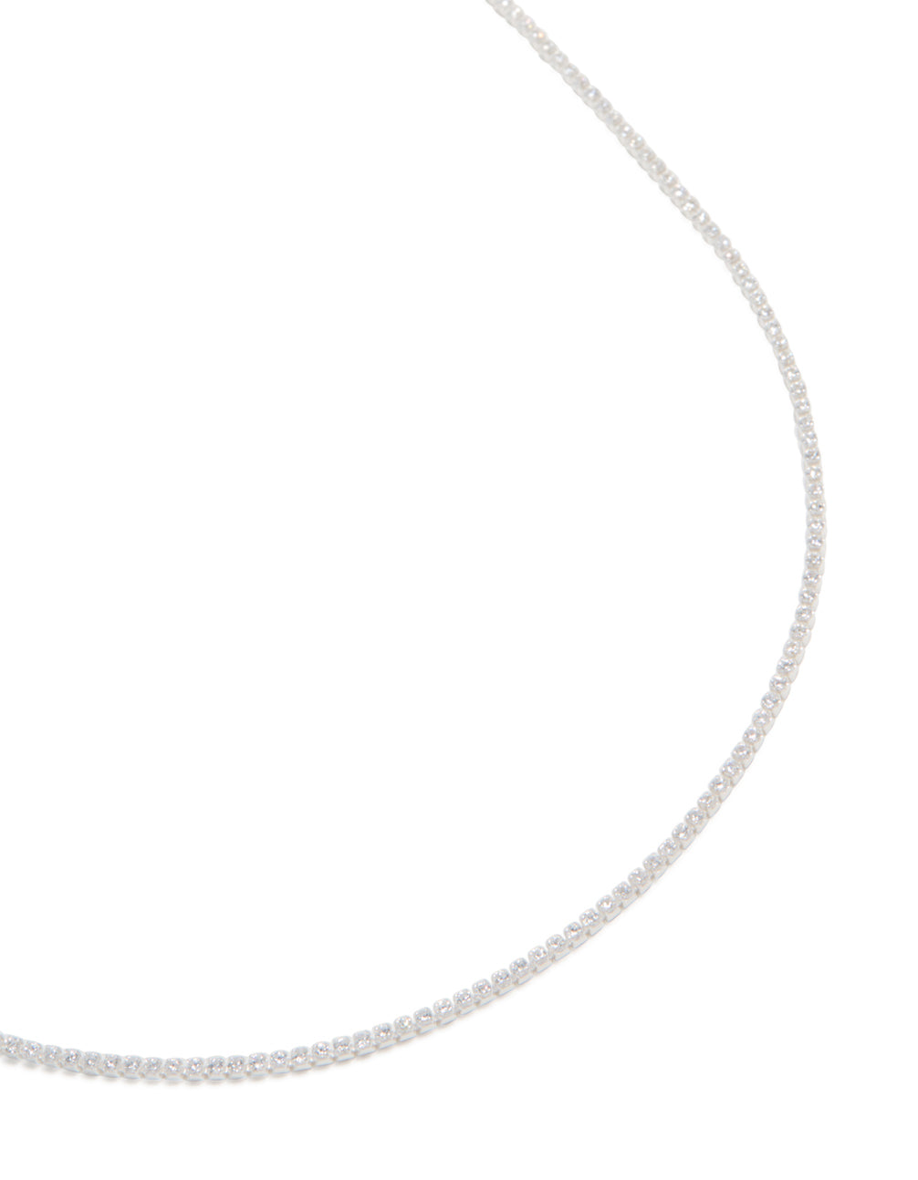 Sterling Silver Cubic Zirconia Tennis Necklace