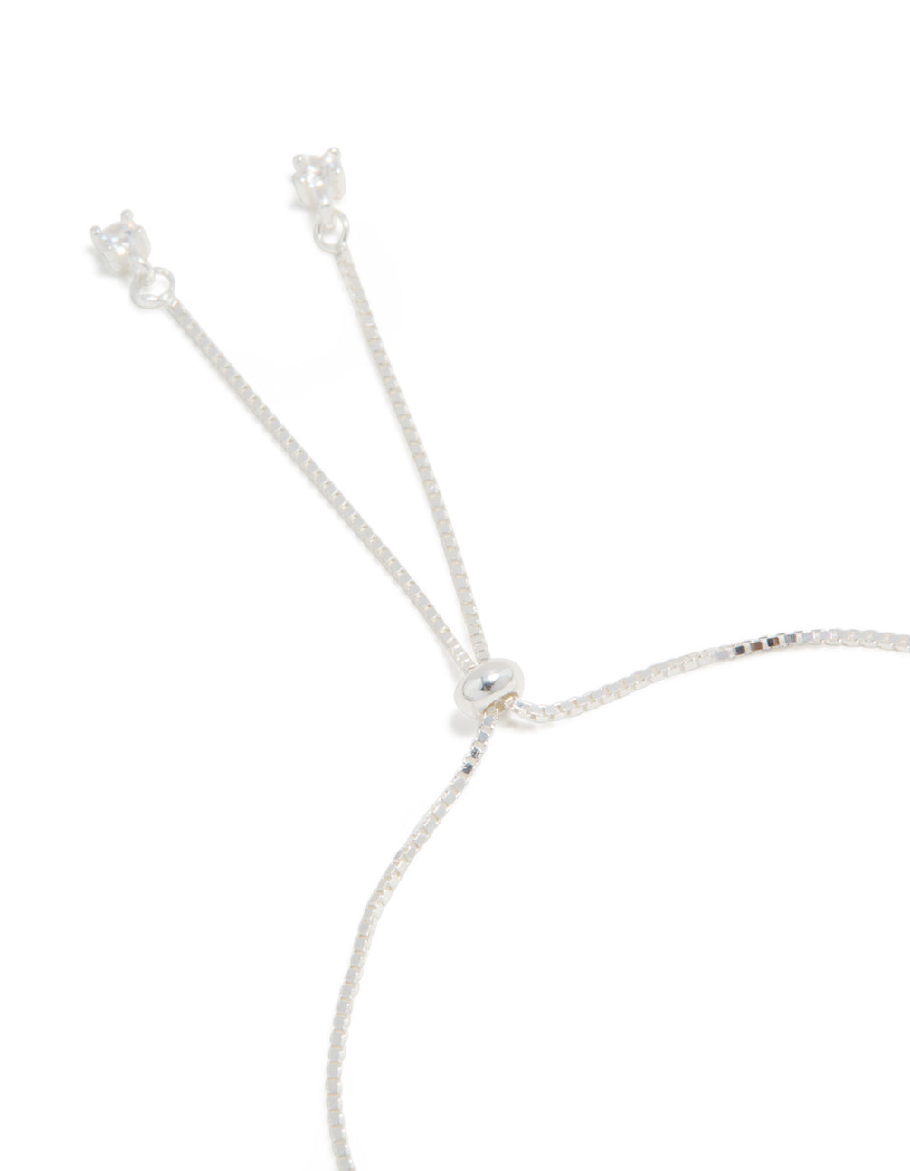 Sterling Silver Cubic Zirconia Adjustable Toggle Bracelet