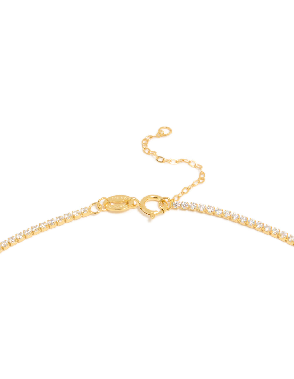 Gold Plated Sterling Silver Cubic Zirconia Tennis Necklace