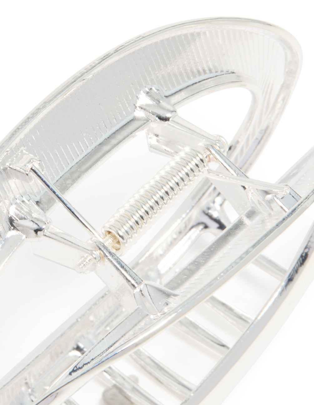 Silver Metal Oval Hair Claw Clip