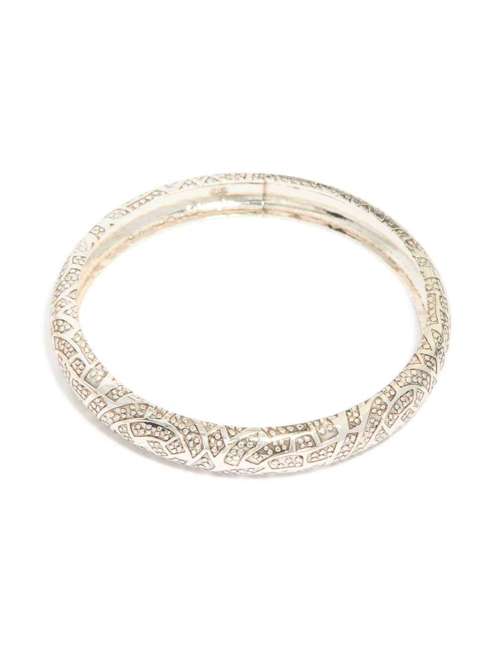 Silver Textured Bangles 3-Pack