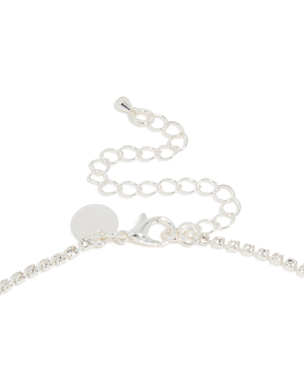 Silver Diamante Dazzling Split Row Necklace