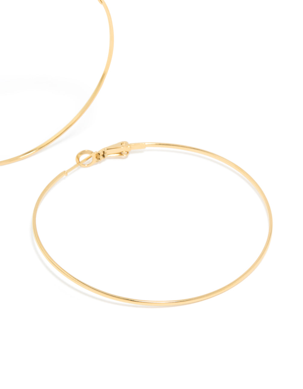 Gold Plated Surgical Steel Fine Hoop Earrings 60 MM