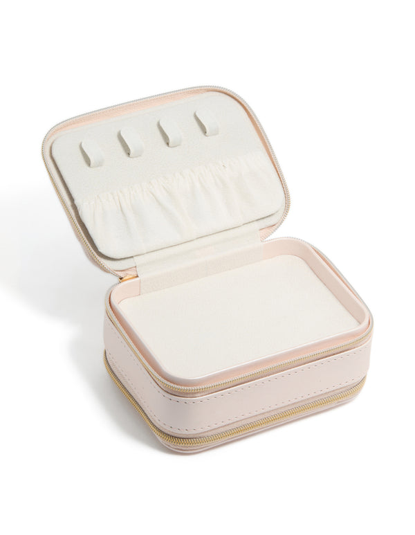 Light Pink PU Leather Rectangle Jewellery Box