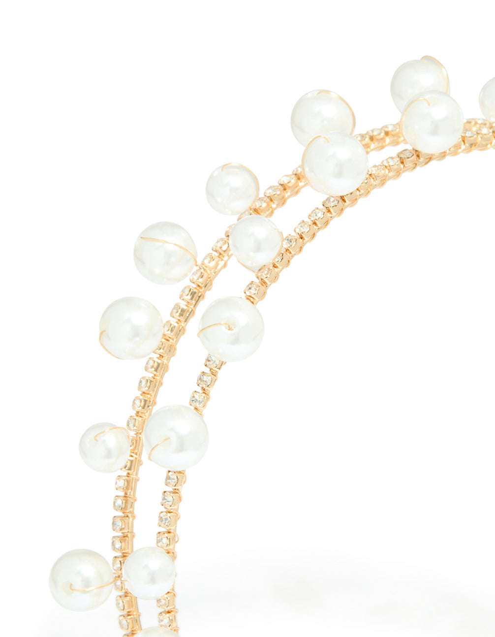 Gold Scattered Pearl Double Headband