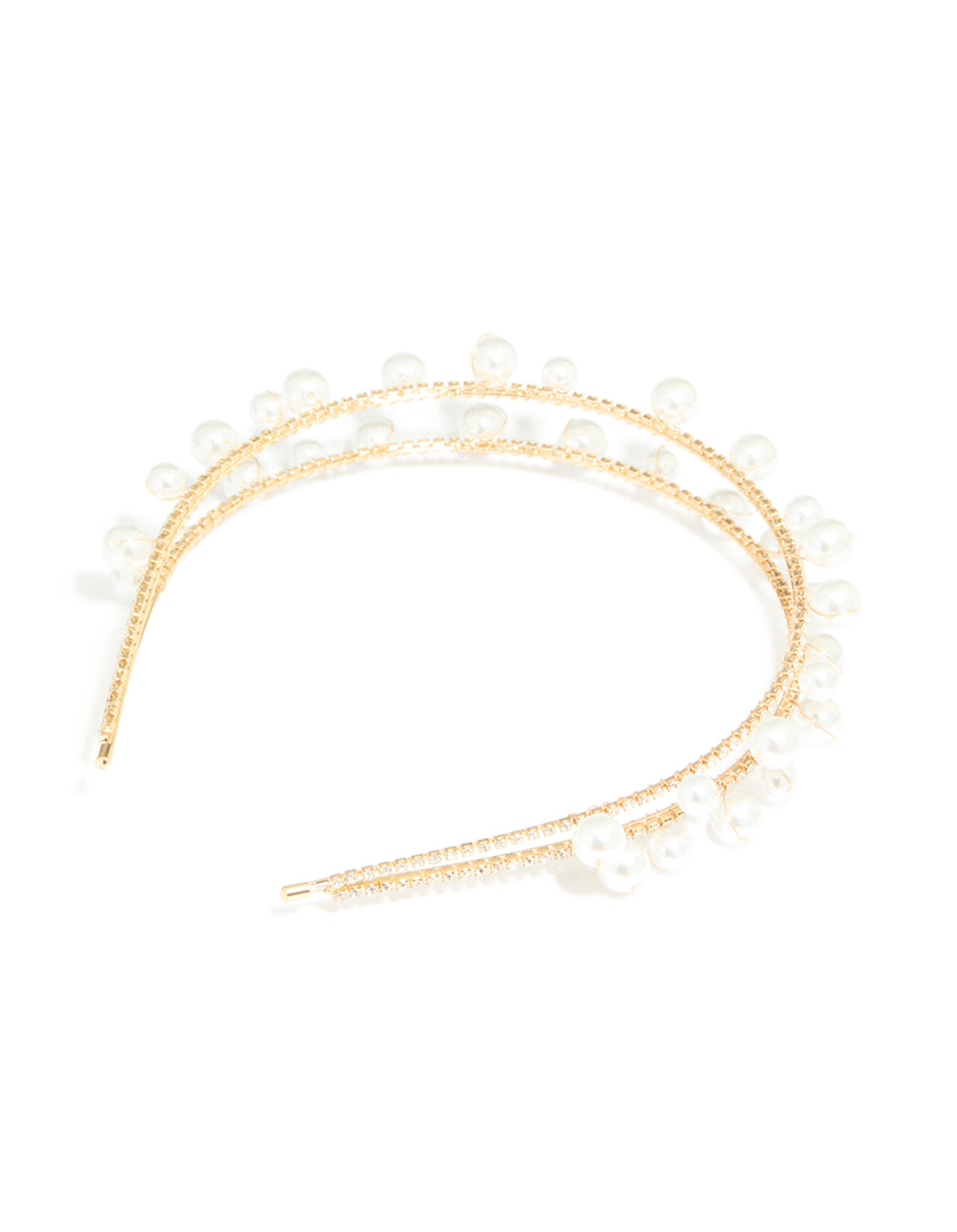 Gold Scattered Pearl Double Headband