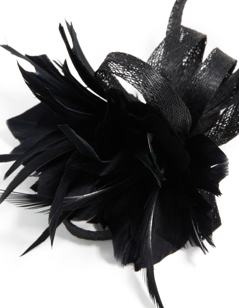 Black Loop Feather Hair Clip