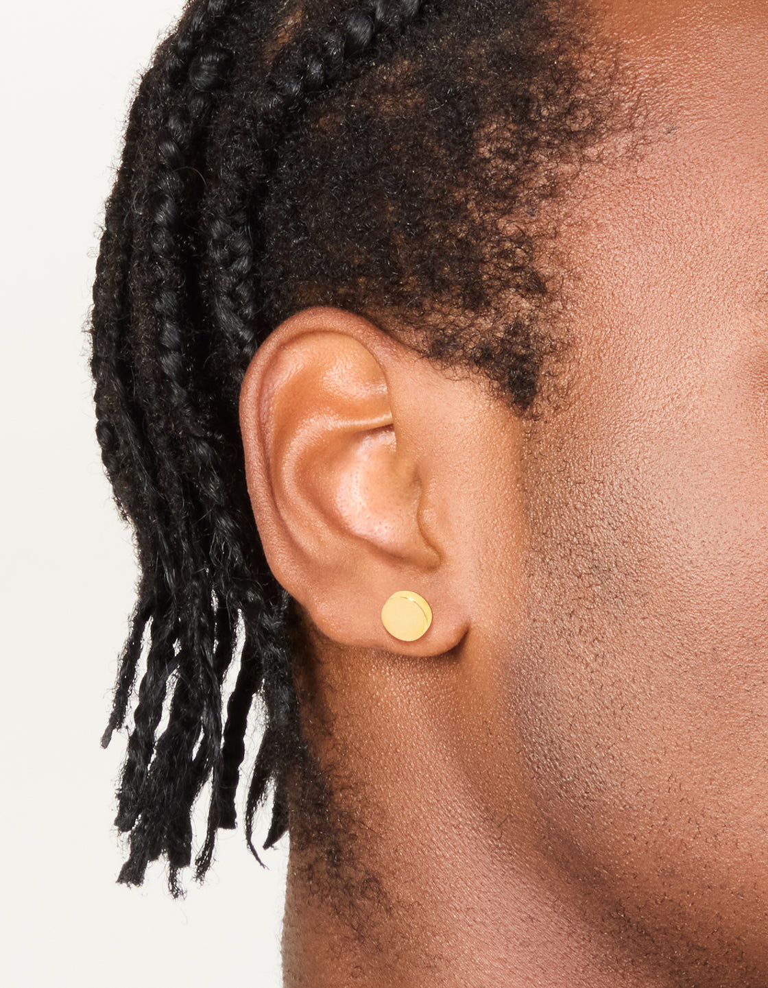 Mens Waterproof Mixed Plated Stainless Steel Flat Stud Earrings 3-Pack