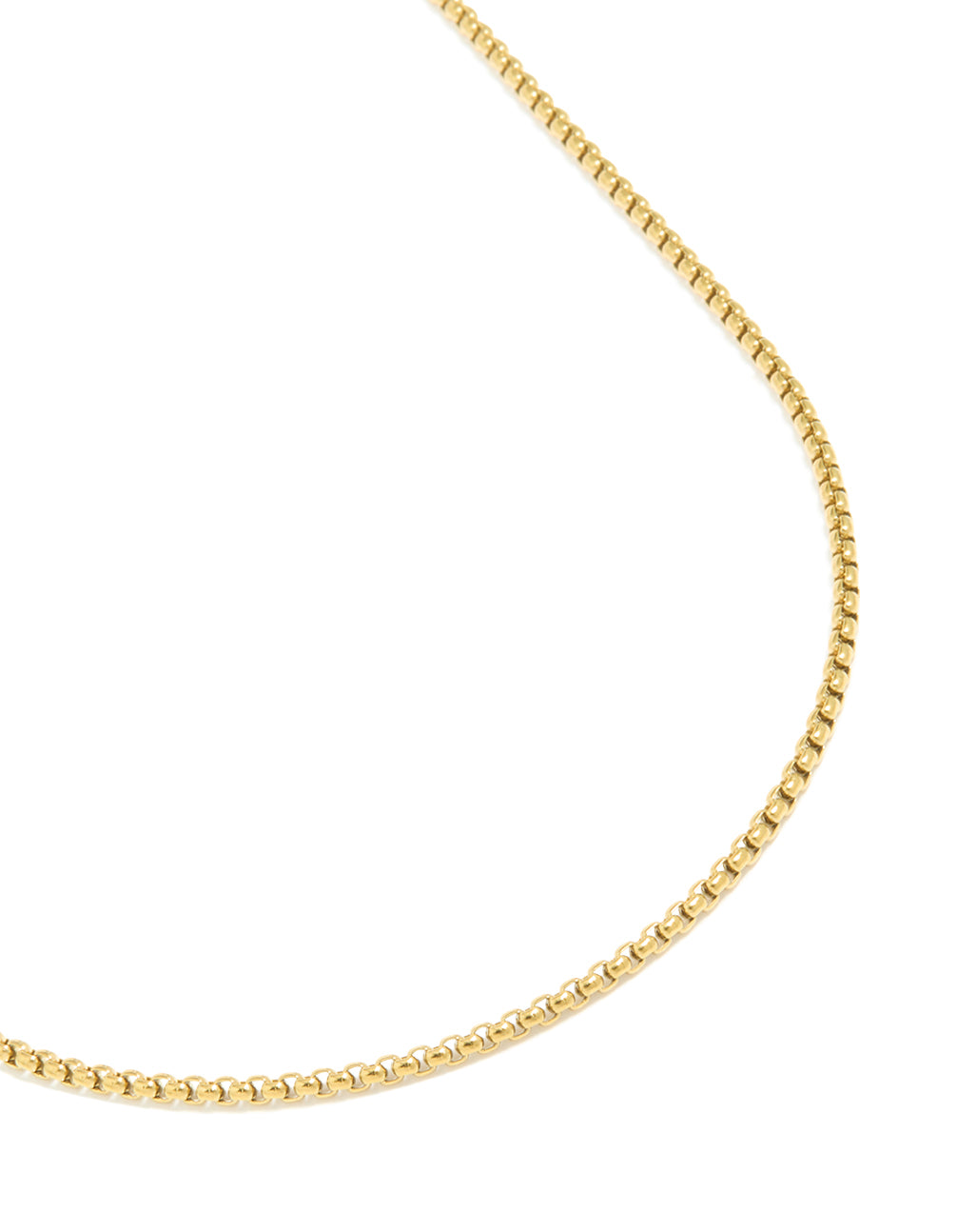 Mens Waterproof Gold Plated Stainless Steel Mini Box Chain Necklace