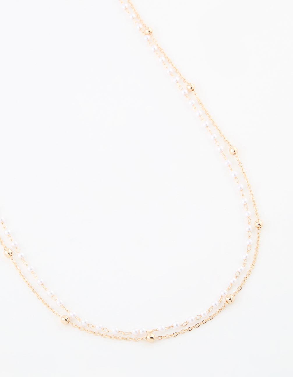 Gold Pearl & Ball Layered Body Chain