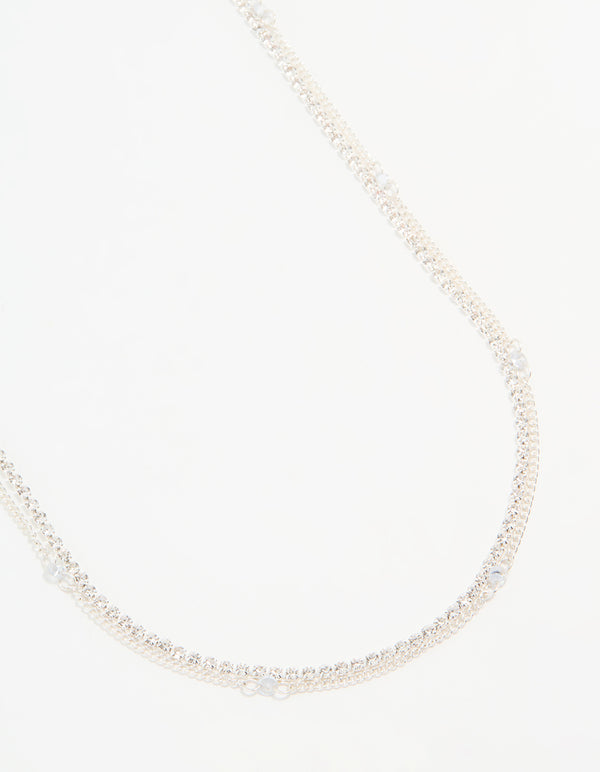 Silver Diamante Cup Chain Waist Chain