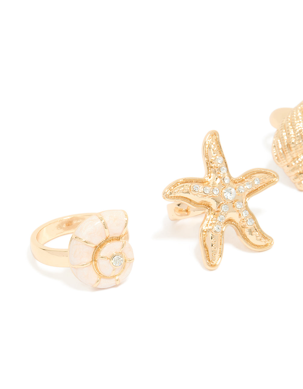 Gold Sea Life Rings 4-Pack