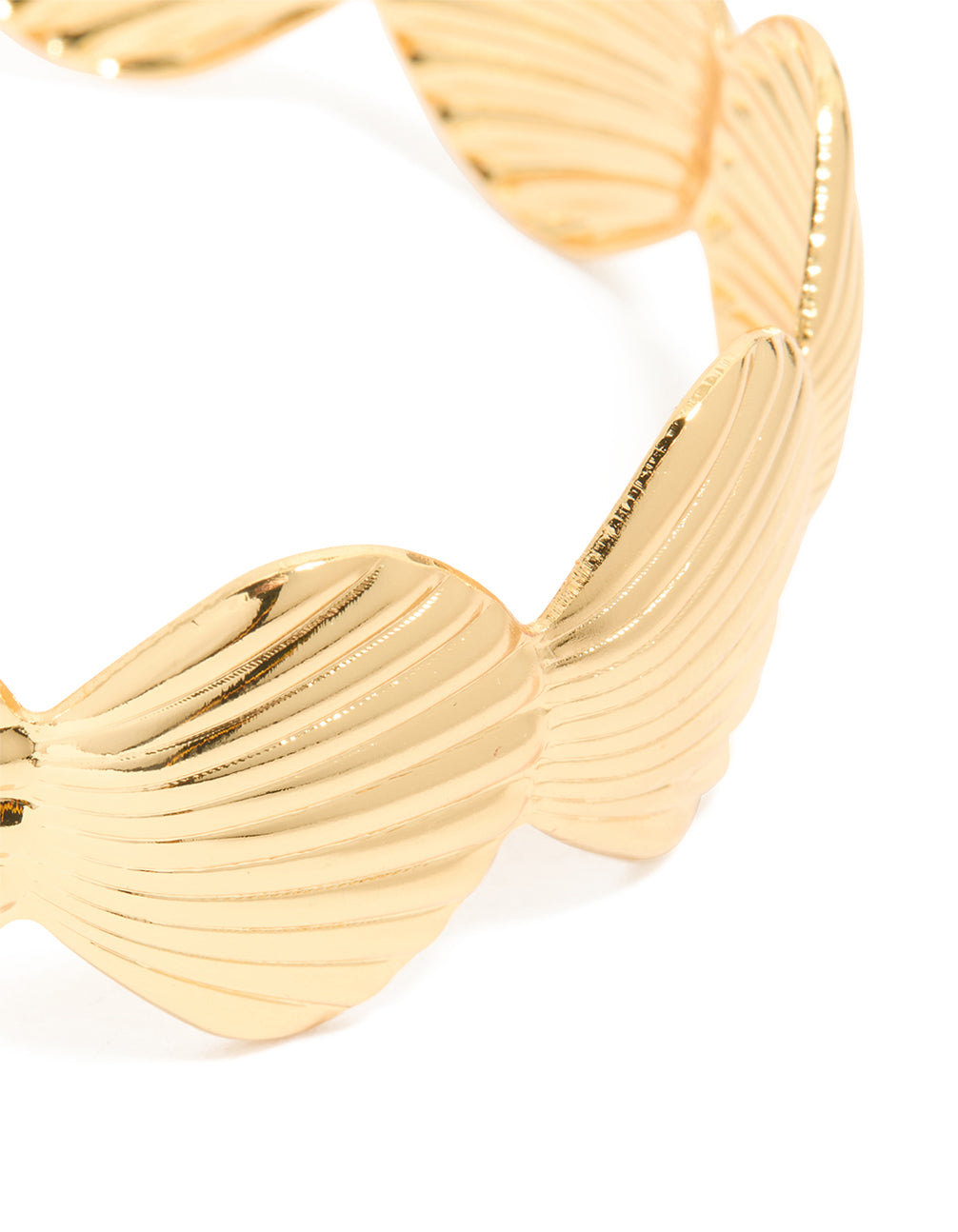 Gold Plated Shell Statement Wrist Cuff