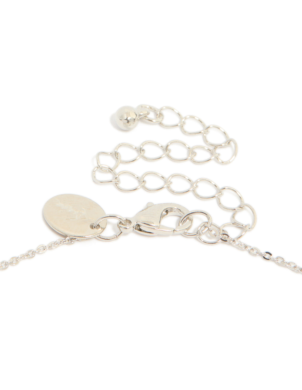 Silver Cubic Zirconia Mini Floral Y Necklace