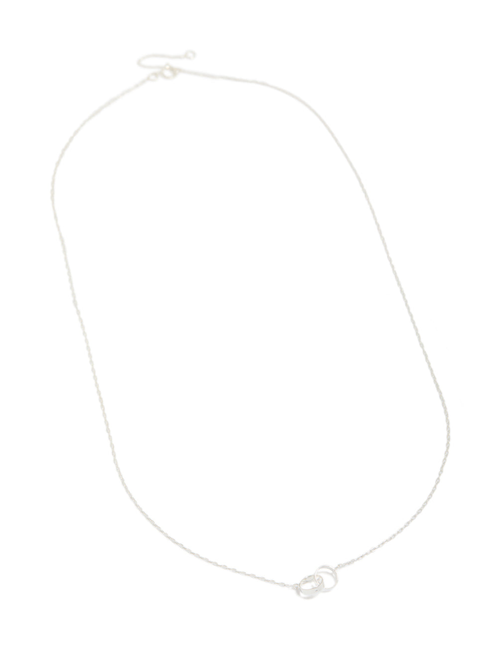 Sterling Silver Interlocked Hoops Pendant Necklace
