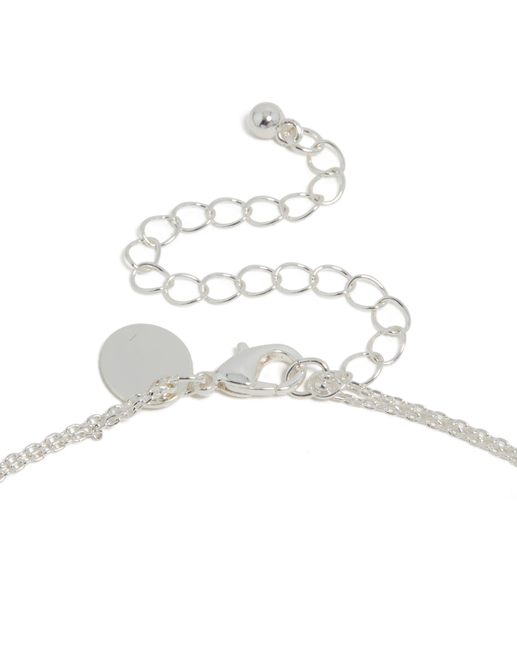 Silver Plated Cubic Zirconia Double Layered Heart Pendant Necklace