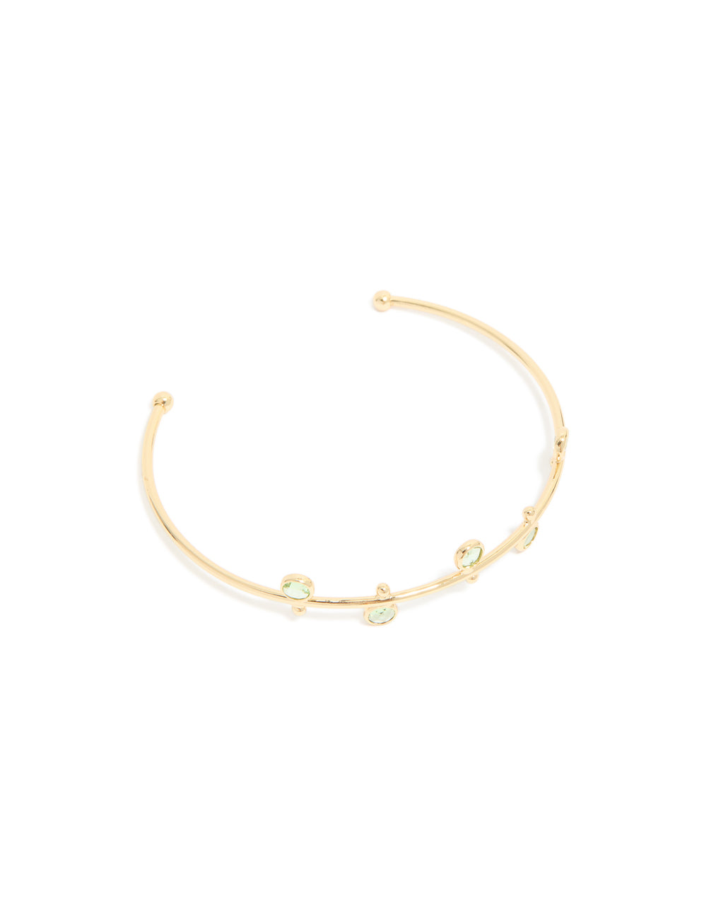 Gold Plated & Green Cubic Zirconia Wrist Cuff