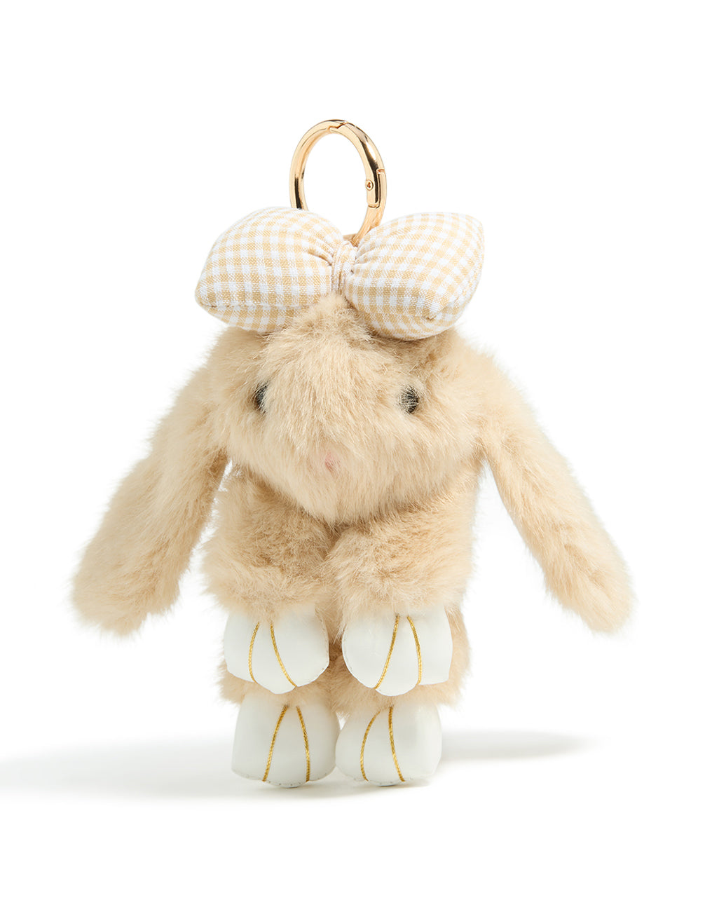 Kids Brown Polyester Bunny With Small Bow Key Chain