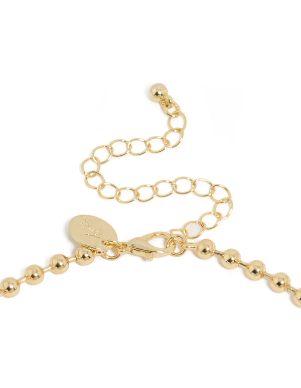 Detailed view of lobster clasp with adjustable extender on gold plated double cubic zirconia teardrop pendant necklace clasp detail view