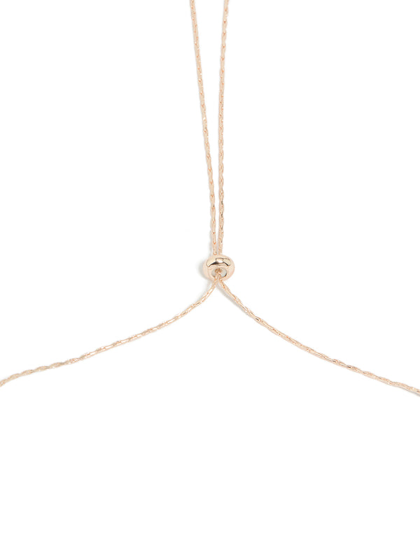 Rose Gold Plated Molten Beads & Freshwater Pearls Adjustable Necklace