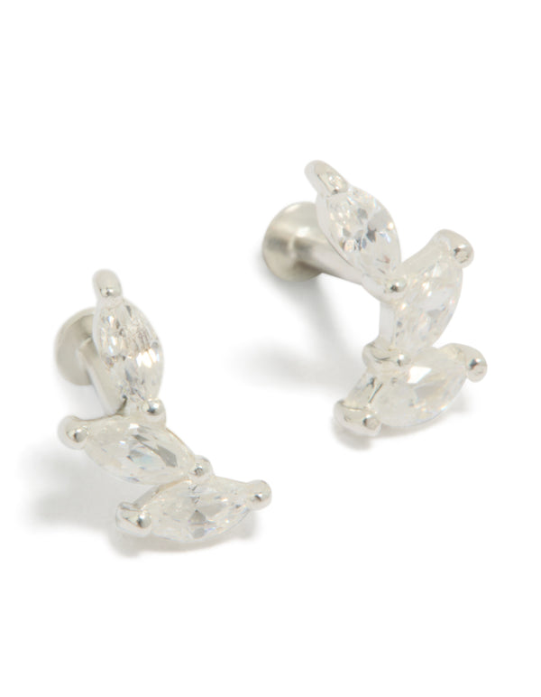 Sterling Silver Fabric Crawler Flat Back Studs