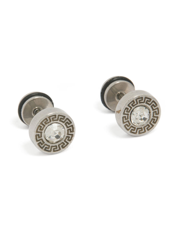Discover waterproof stainless steel round cubic zirconia flat back studs in a front view