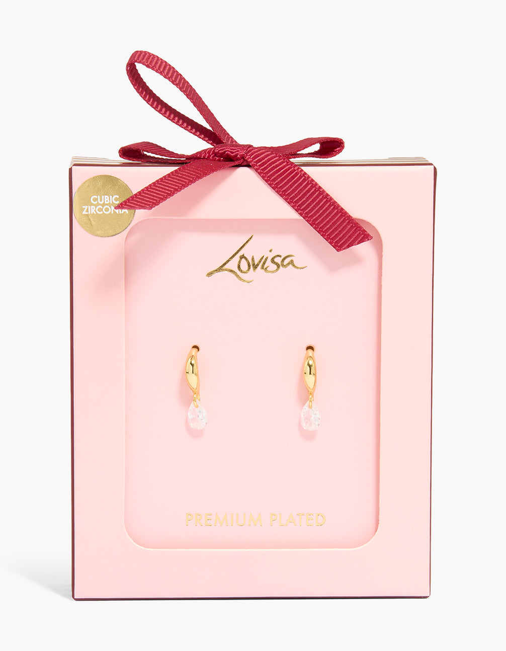 Gold Plated Cubic Zirconia Drop Earrings