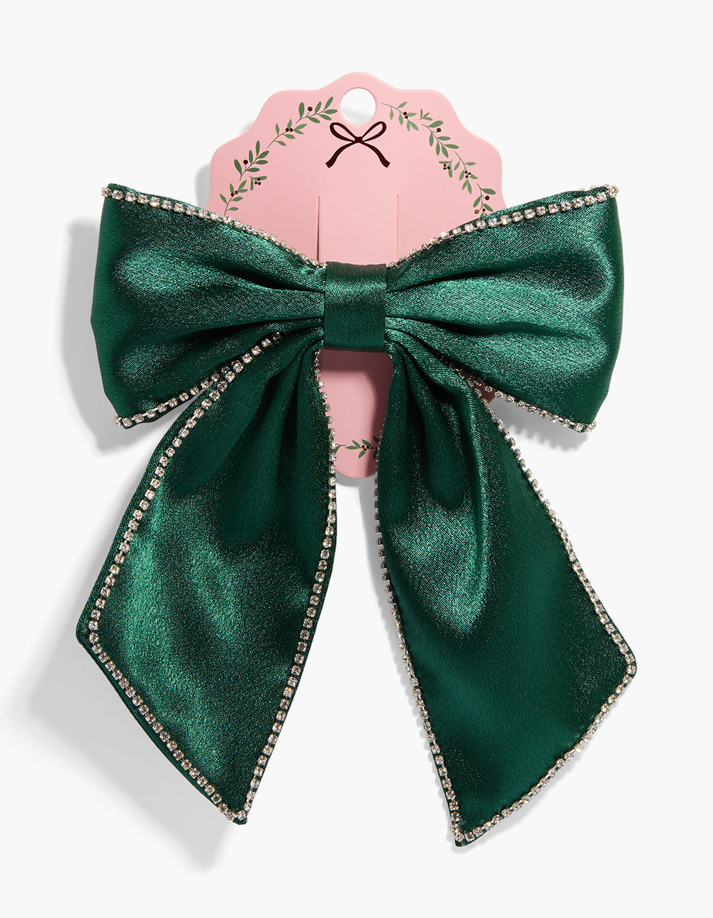 Green Diamante Cupchain Bow Clip