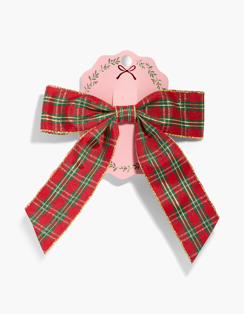 Red & Green Tartan Fabric Bow Hair Clip