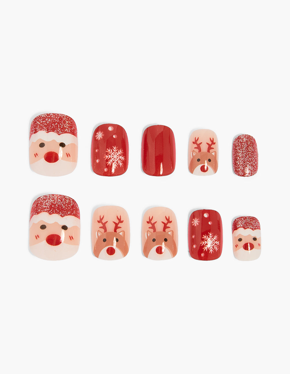 Santa & Reindeer Press On Nail Set