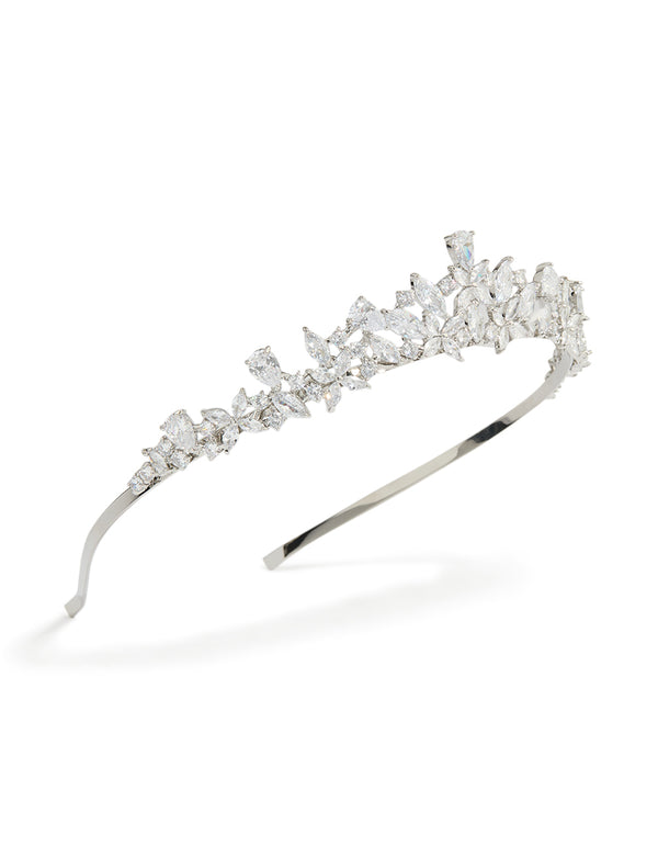 Cubic Zirconia Mixed Marquise Floral Crown