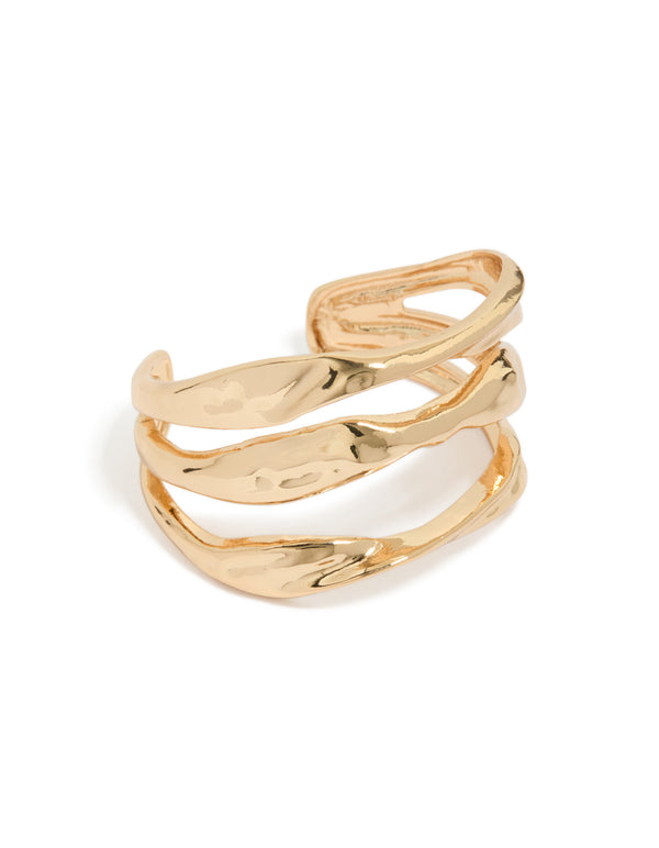 Gold Irregular Line Wrist Cuff