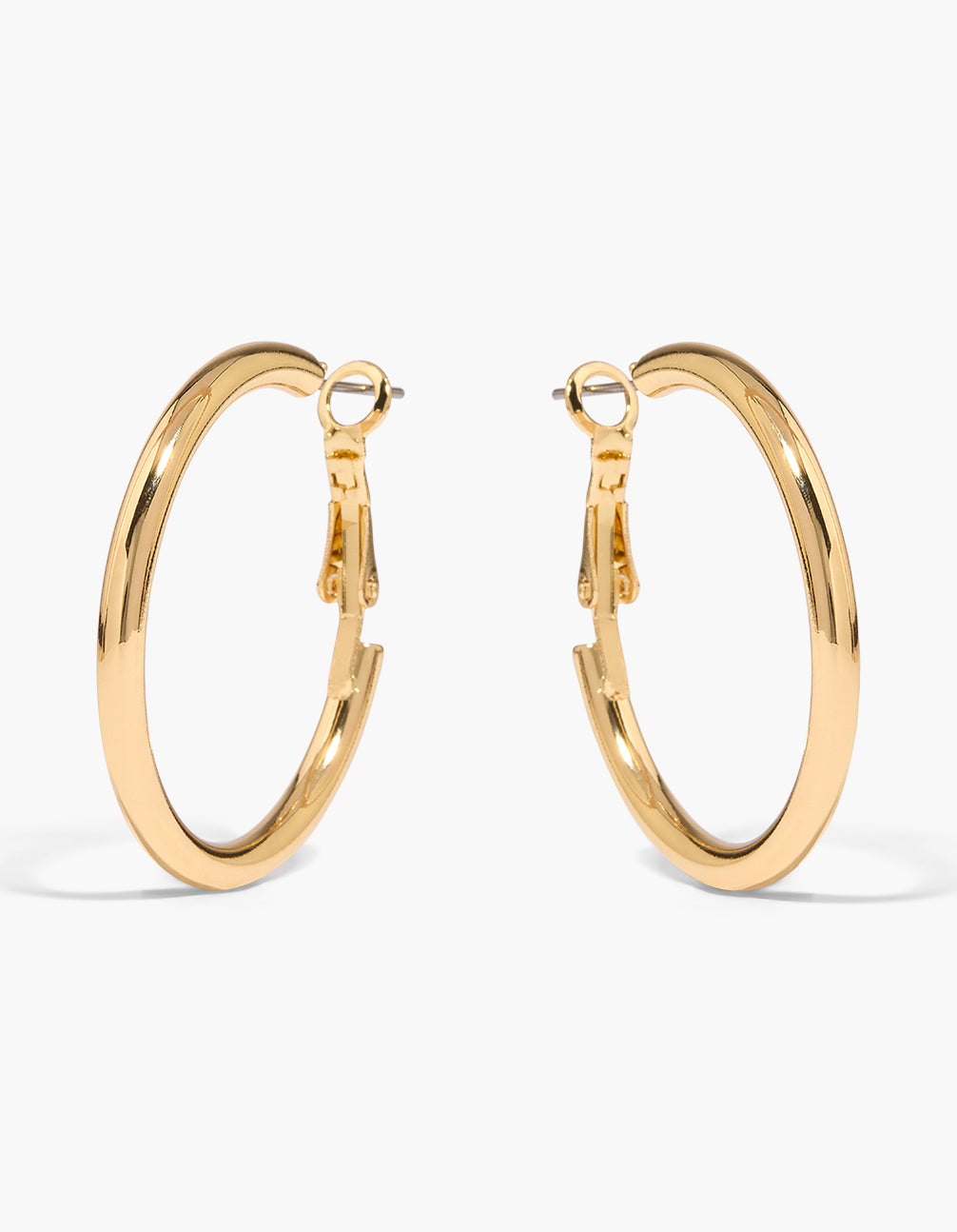 Gold Plated Thick Hoop Earrings
