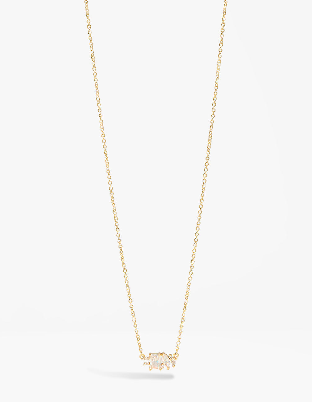 Gold Plated Cubic Zirconia Trio Necklace