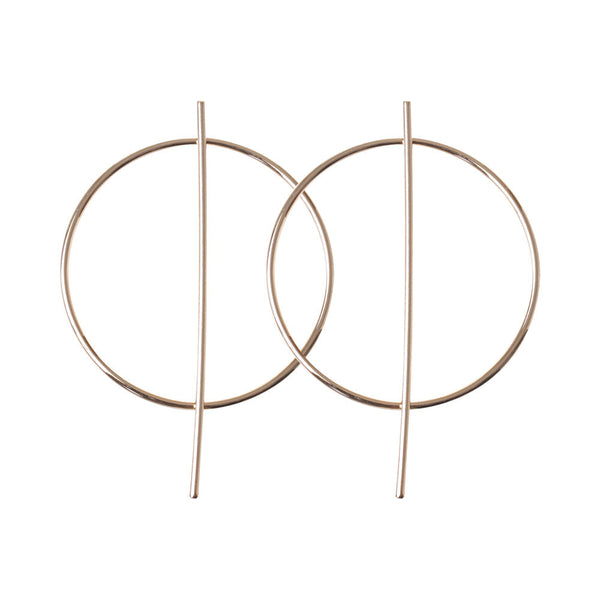 Gold Circle & Bar Statement Earrings