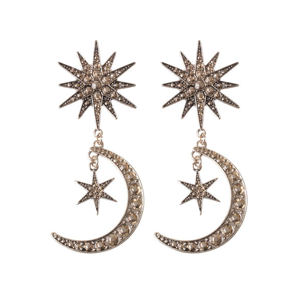 Gold Celestial Moon Earrings