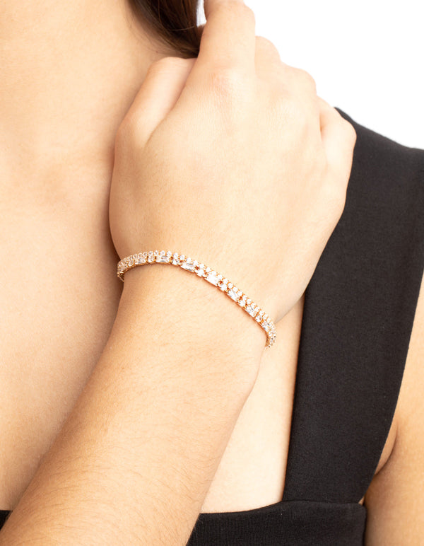 Gold Cubic Zirconia Statement Bracelet