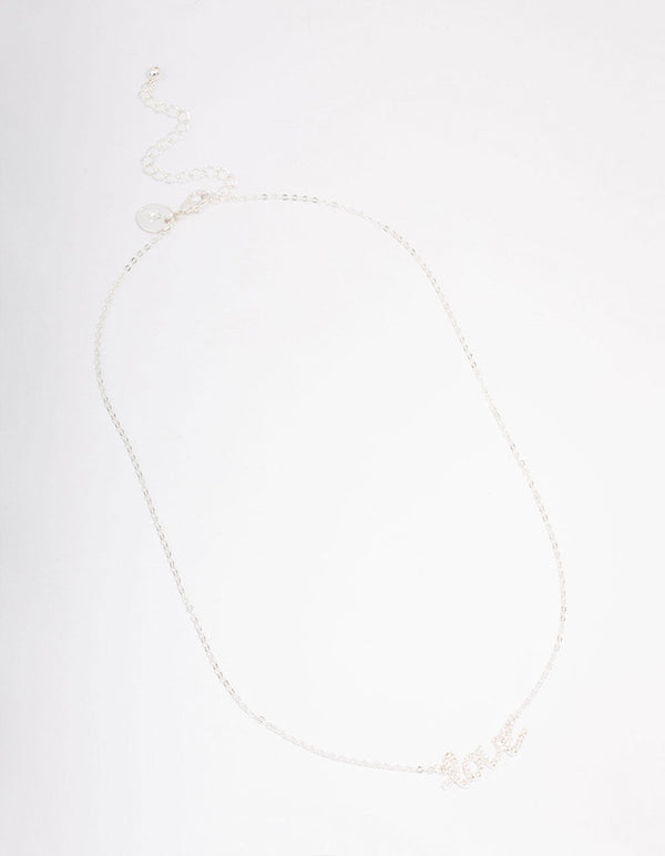 Silver Love Bling Cubic Zirconia Pendant Necklace