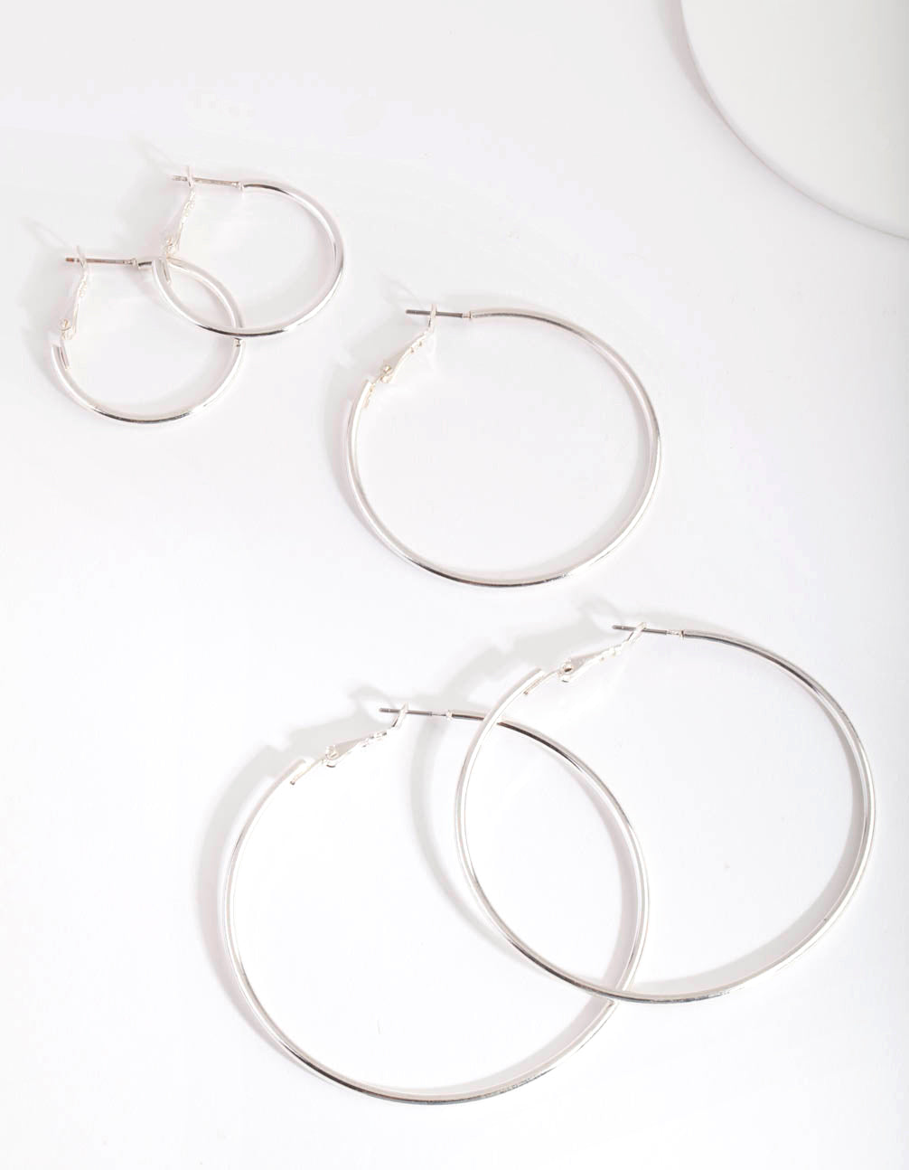 Silver Round Hoop Trio