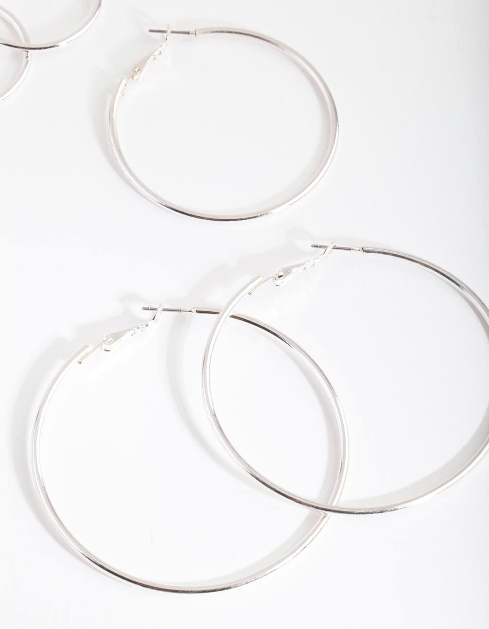 Silver Round Hoop Trio
