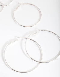 Silver Round Hoop Trio - link has visual effect only