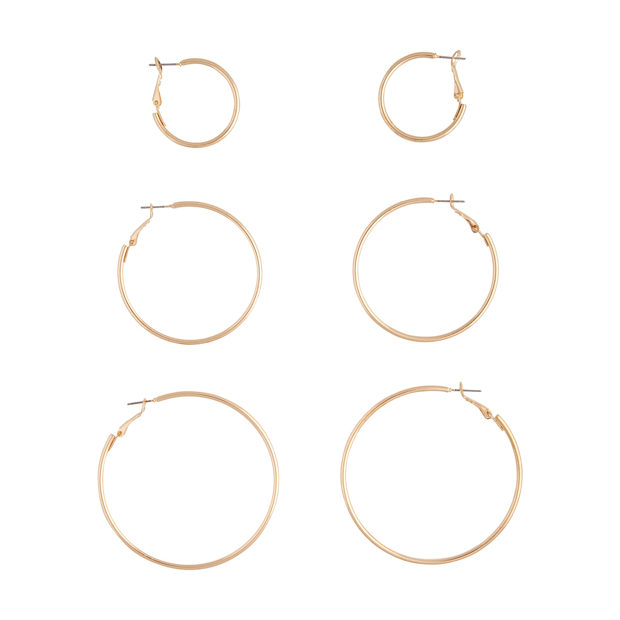 Gold Round Hoop Earring Pack