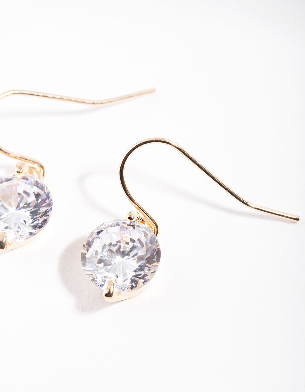 Gold Crystal Teardrop Mini Earrings